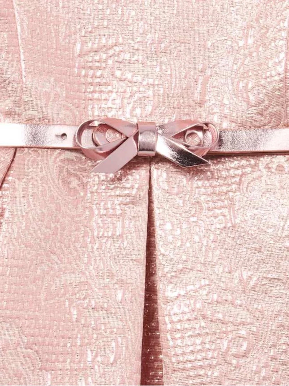 The Children's Place Rose Gold Metallic Woven Jacquard Dress, Size 6X/7